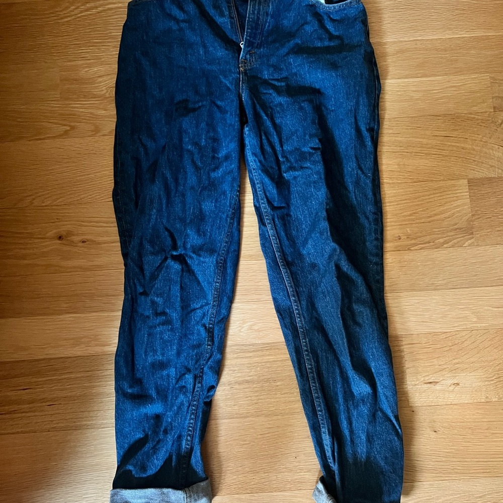 Abercrombie & Fitch 90s Straight Ultra High Ride Classic Blue Jeans